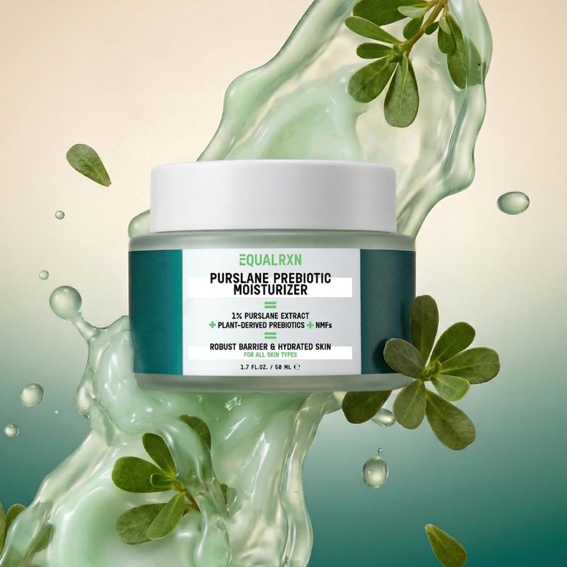 EqualRXN Purslane Prebiotic Moisturizer - Lightweight Daily Skin Repair Hydrating Gel-Cream with 1% Purslane Extract & Ceramide for All Skin Types