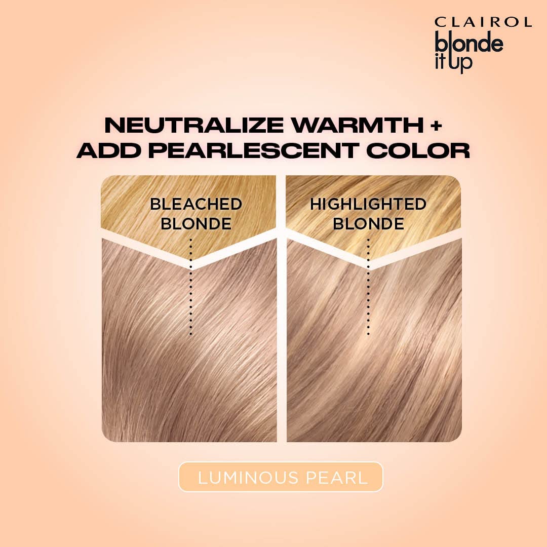 Clairol Blonde It Up Crystal Glow Toners Demi-Permanent Hair Dye, Luminous Pearl Hair Color | Ammonia Free | Add Pearlescent Tones to Pre-Lightened Shades | Neutralizes Warmth | Pack of 1