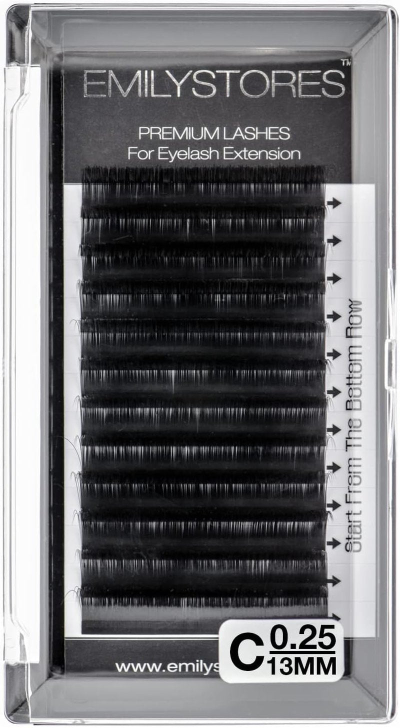 Eyelash Extensions - 0.25mm C Curl Individual Volume Lashes | 13mm Length