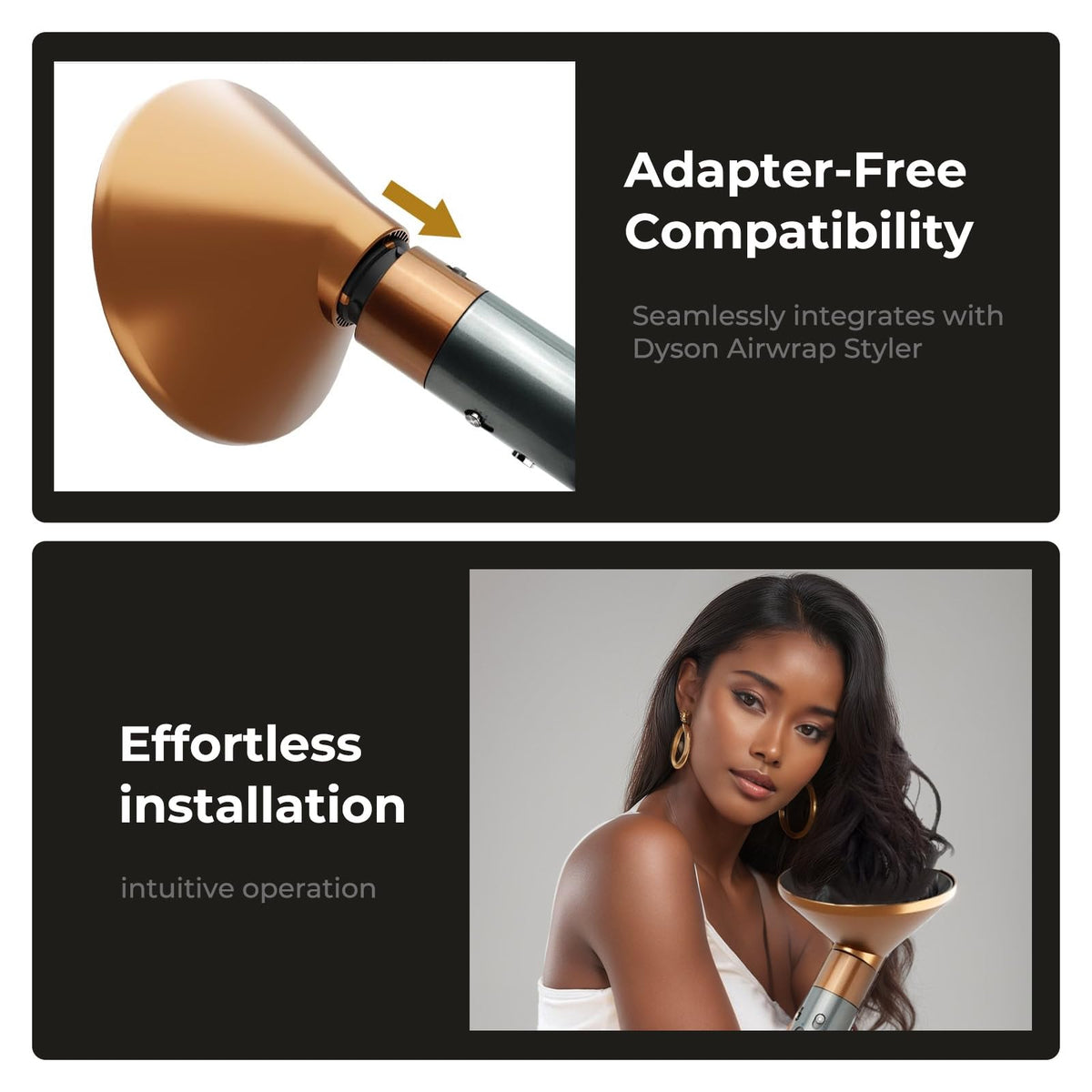 Upgraded Diffuser Attachment for Dyson Airwrap HS01/HS05/HS08 - Quick-Dry Curly Hair Nozzle, Heat-Resistant & Lightweight Design, Reduces Frizz for Na
