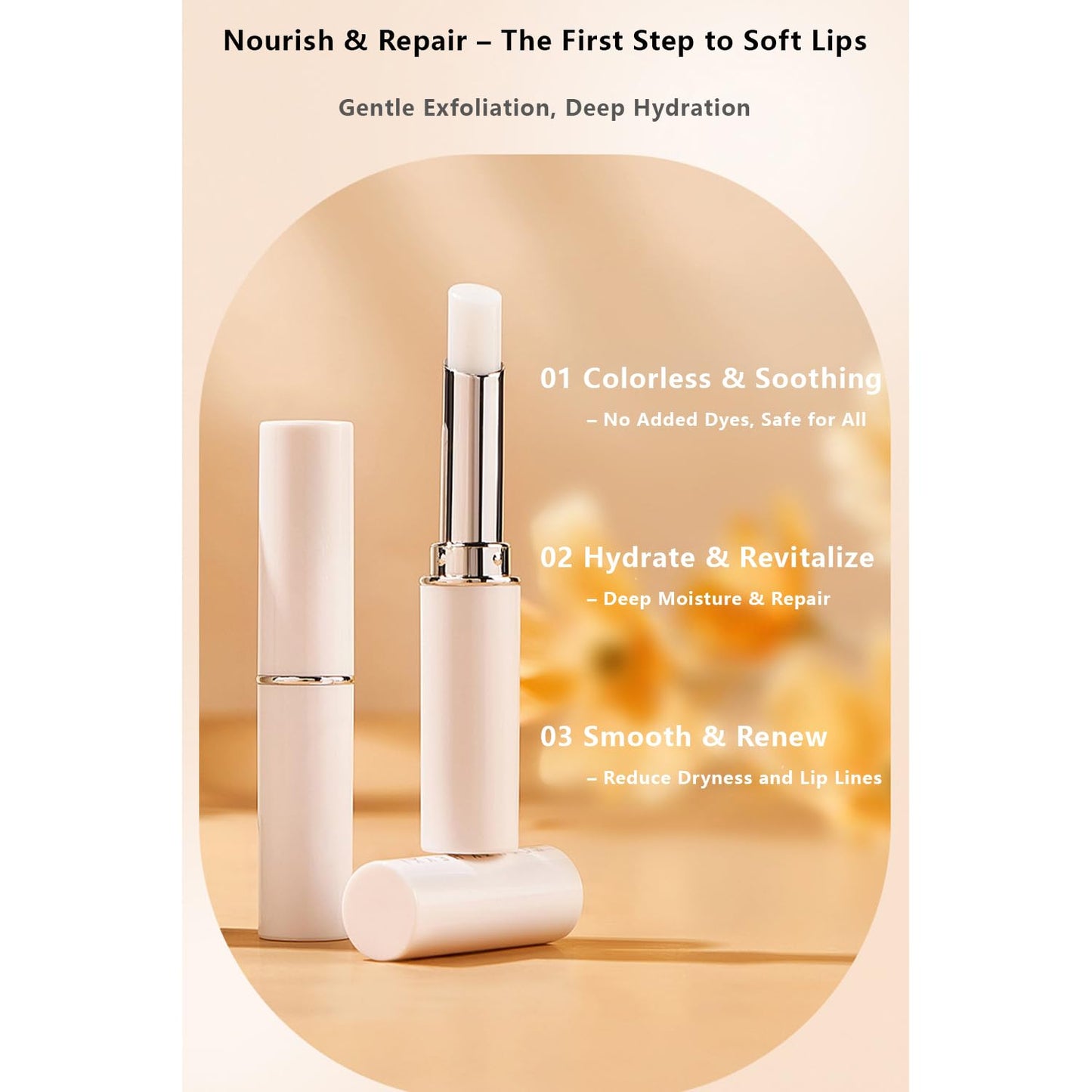 3 Pcs Lip Primer, Colorless & Odorless, Smoothing Lip Base for Makeup, Non-Sticky Lightweight Lip Balm for Daily Care, Travel-Friendly