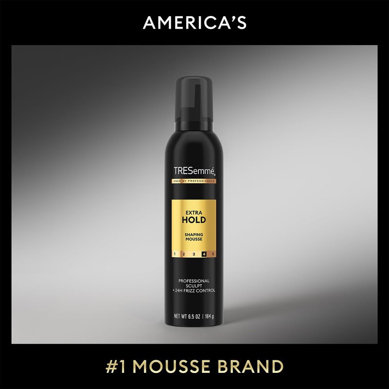 TRESemmé Shaping Mousse, Extra Hold 6-Pack – Alcohol-Free, Non-Drying Hair Mousse for Sculpting, 24H Frizz Control, 6.5 Oz Ea