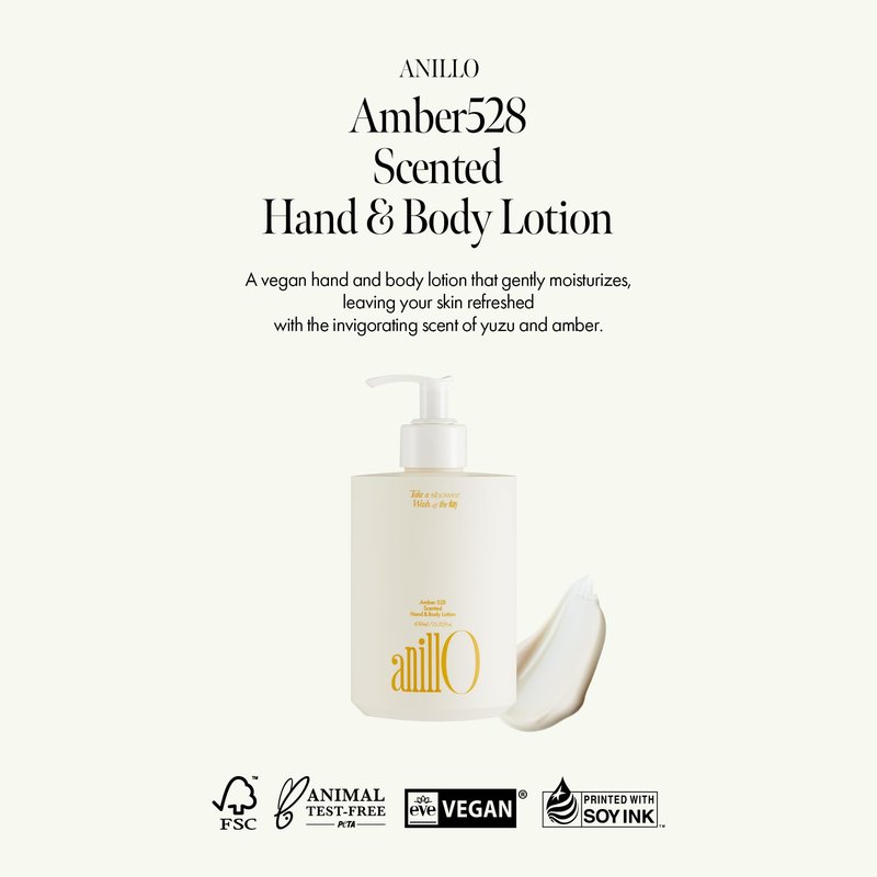 ANILLO Amber528 Body Lotion – Hydrating Yuzu & Cedarwood, Fast-Absorbing & Non-Greasy, Moisturizer with Ceramide & Hyaluronic Acid for Dry Skin, Daily Use (15.22 fl oz)