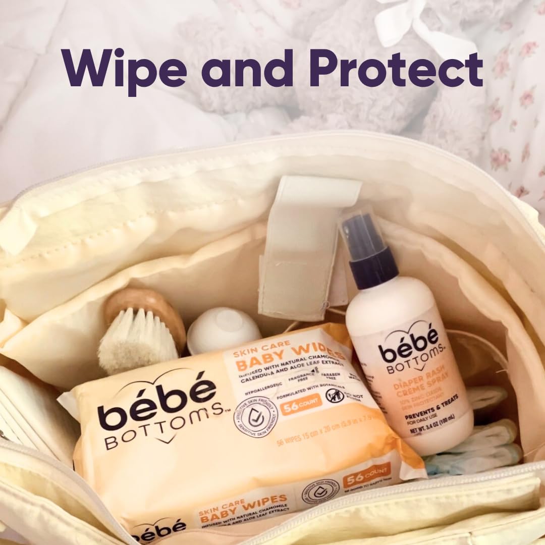 Bébé Bottoms Hypoallergenic Facial Cloth and Baby Wipes - Fragrance & Paraben Free, Sensitive Skin Friendly - Travel Essentials, Baby Essentials - Ideal for On-the-Go Families (672 Count)