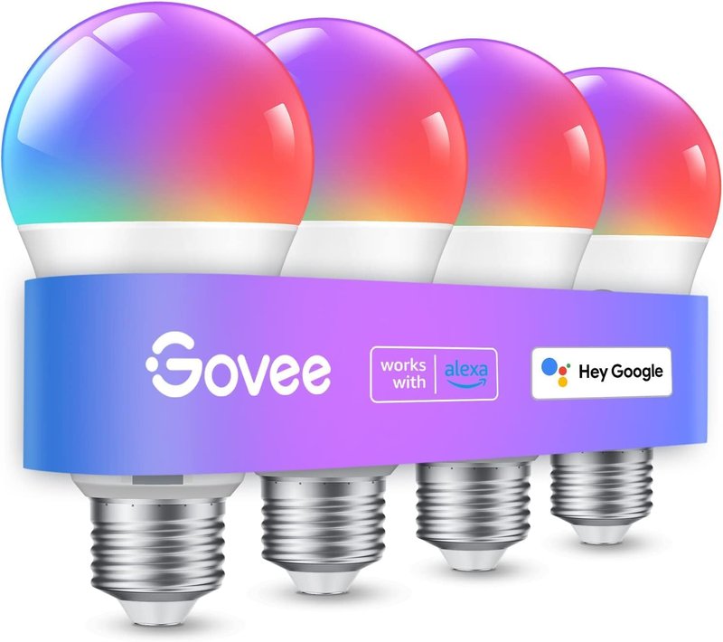 Govee Smart Light Bulbs - Color Changing WiFi & Bluetooth LED Bulbs | 16 Million Colors, Music Sync, A19, 800 Lumens, 4 Pack