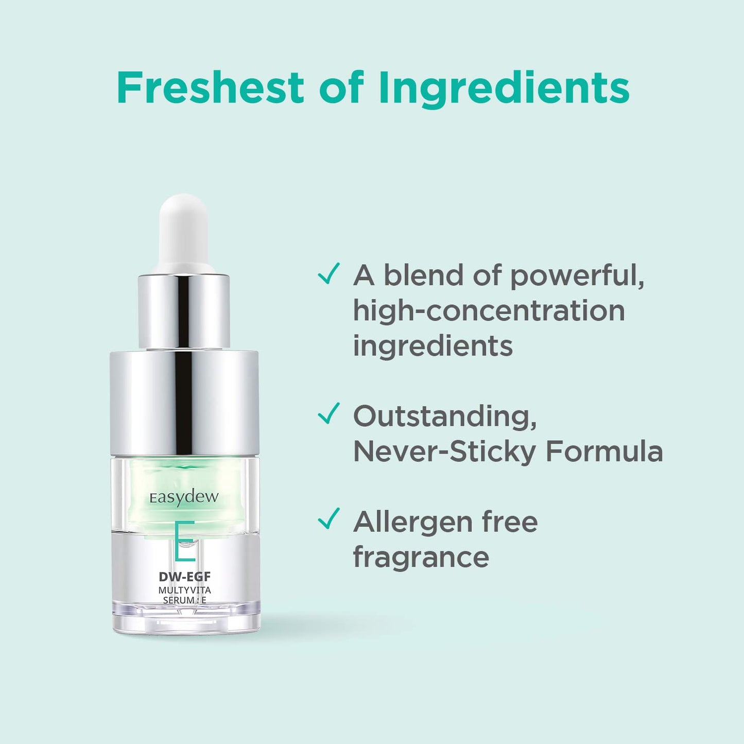 EASYDEW Multi Vita E Serum - Korean Facial Serum for Skin Elasticity with Vitamin E, EGF Peptide, Ceramide NP, Panthenol - Smoothing, Moisturizing, Firming and Wrinkle Improvement, 0.47 fl.oz.