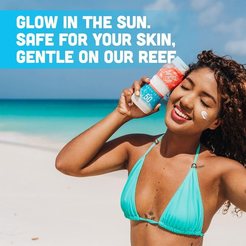 Aruba Sun SPF 50 Sunscreen Lotion 16oz 2-Pack - Reef Act Compliant no 67 Octinoxate & Oxybenzone Free - Sun Screen Broad Spectrum UVA/UVB - Sunscreen Waterproof and Non-Greasy