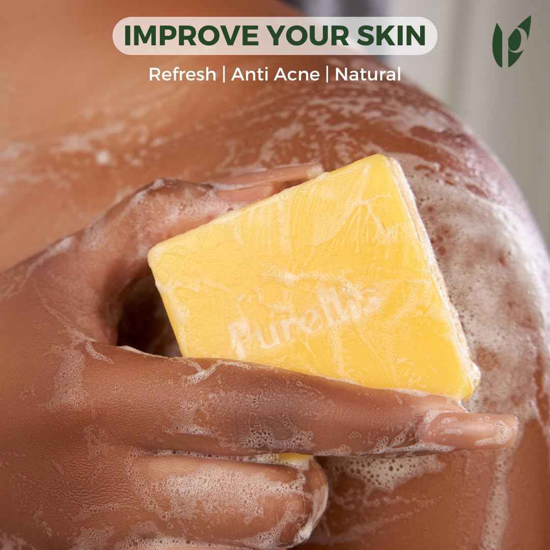 Papaya, Lemon & Turmeric Soap bar for Acne, Dark spots - Soap bar Natural, Organic