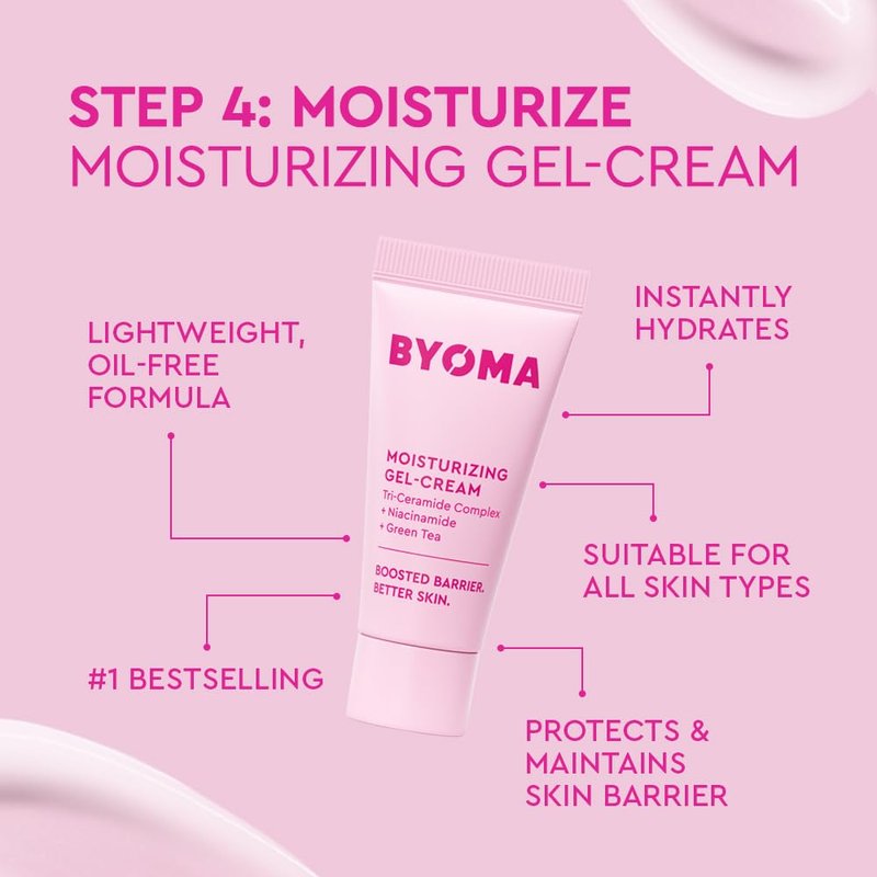 BYOMA Universal Skincare Heroes (5-Piece Kit) - Skincare Gift Set with Jelly Cleanser, Milky Toner, Hydrating Serum, Gel Cream & SPF 50 - Skin Barrier Repair Gift Set with Makeup Bag
