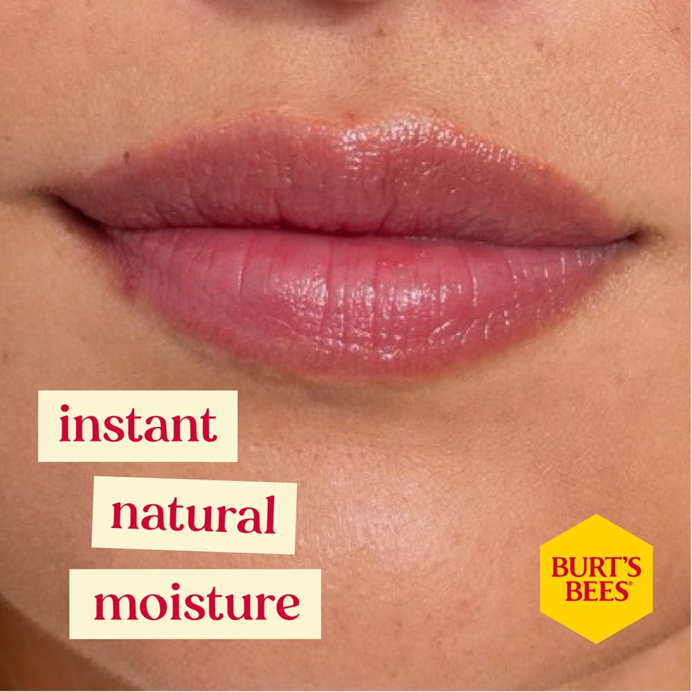 Burt's Bees Lip Shimmer - 100% Natural Moisturizing Lip Color in Plum | 1 Tube