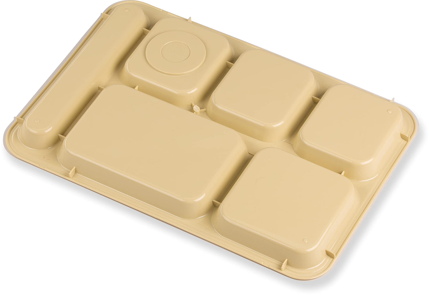 Carlisle FoodService Products Right-Hand 6-Compartment Tray, 10" x 14", Tan