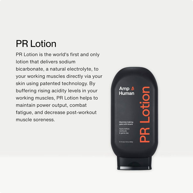 Amp Human PR Lotion - Bicarb Sports Performance & Recovery Lotion - Natural Electrolyte | 300g Bottle