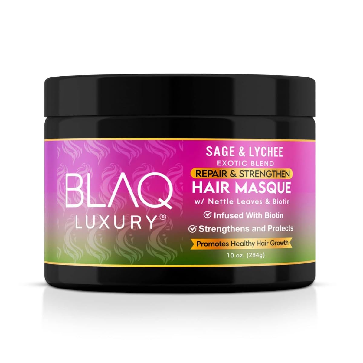 Blaq Luxury Hair Masque Treatment | Sage & Lychee, Biotin Infused for Stronger, Healthier Hair - 10oz