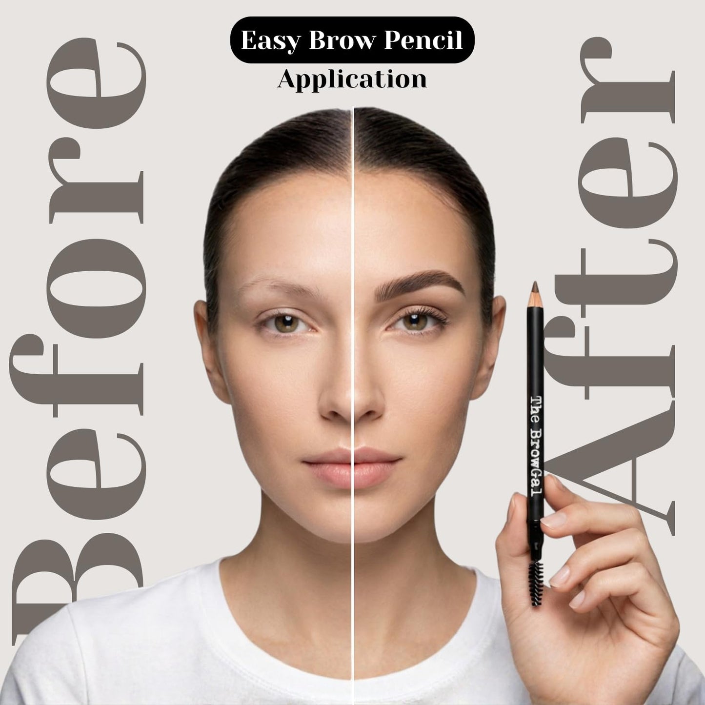 BrowGal Eyebrow Pencil - Waterproof Medium Brown Pencil with Spoolie & Sharpener | Buildable, Natural Finish