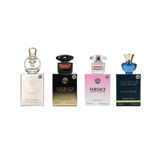 Versace Gifts & Sets Womens Mini Set (Crystal Noir/Bright Crystal/Eros Pour Femme EDT, Pour Femme Dylan Blue EDP)