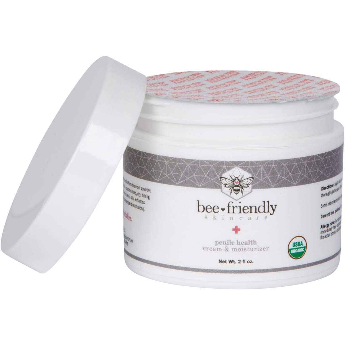BeeFriendly Organic Penile Health Creme, USDA Certified Cream, Natural Moisturizer Aids With Dry, Chafed, Itchy, Irritated & Sensitive Male Skin 2 oz