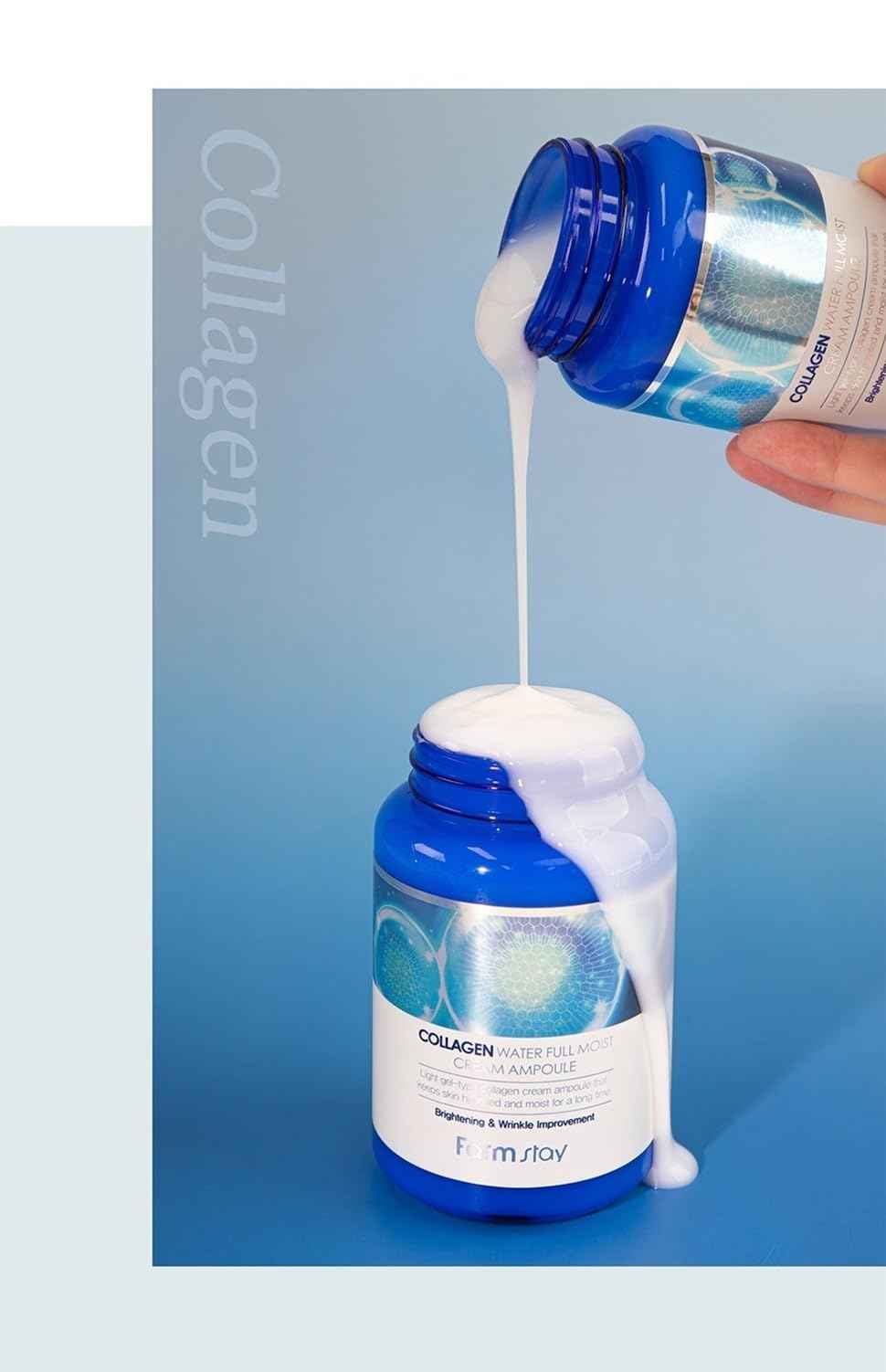 FARMSTAY Collagen Water Full Moist Cream Ampoule - High-moisture cream and high-nutrition ampoule, Face Serum, Moisturizer, Firming, Hydrating, Wrinkle Care, K-Beauty