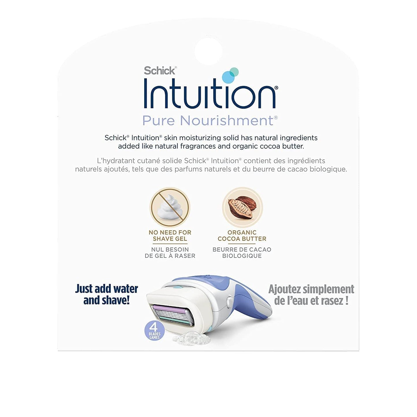 Schick Intuition Pure Nourishment with Organic Cocoa Butter 12 Cartridge Women's Razor Refills