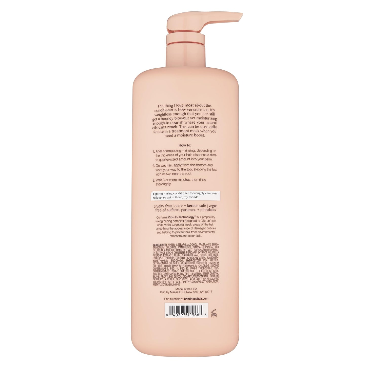 Kristin Ess Hair The One Signature Conditioner for Dry Damaged Hair - Moisturizes, Smooths, Detangles + Softens Hair - Sulfate Free, Color + Keratin Safe, 33.8 fl. oz.