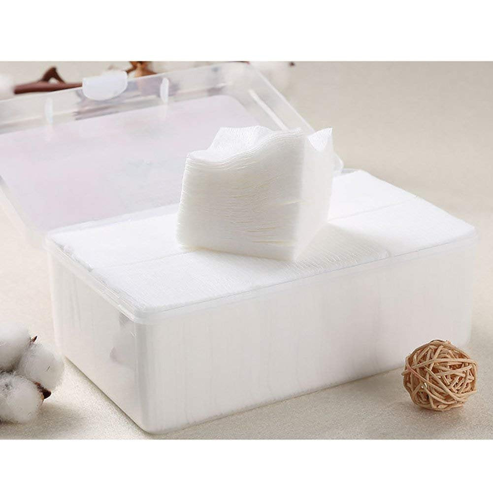 1000Pcs Ultra Thin Makeup Remover Cotton Pads for Facial and Eyes, Nail Wipes Nail Art Gel Polish Remover Pads, Square, Soft and Lint-Free