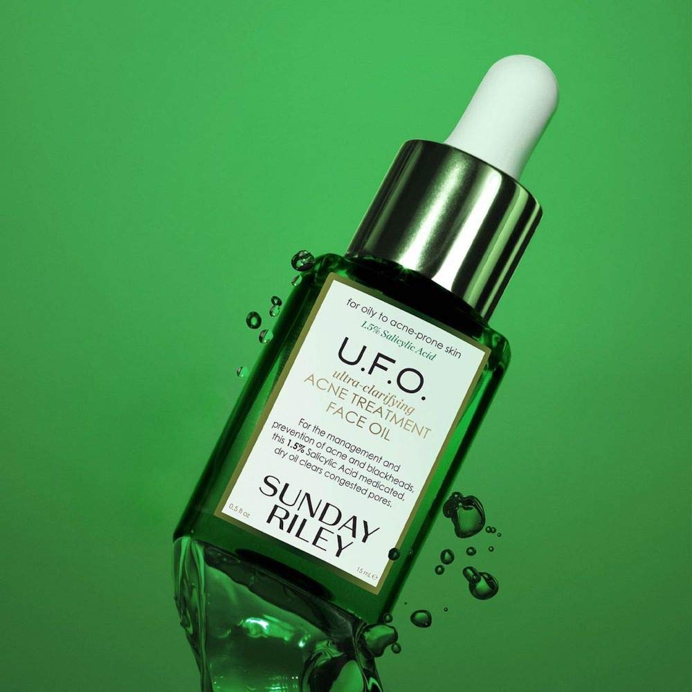 Sunday Riley U.F.O. Ultra-Clarifying BHA Salicylic Acid and Tea Tree Acne Treatment Face Oil, 1.18 Fl Oz