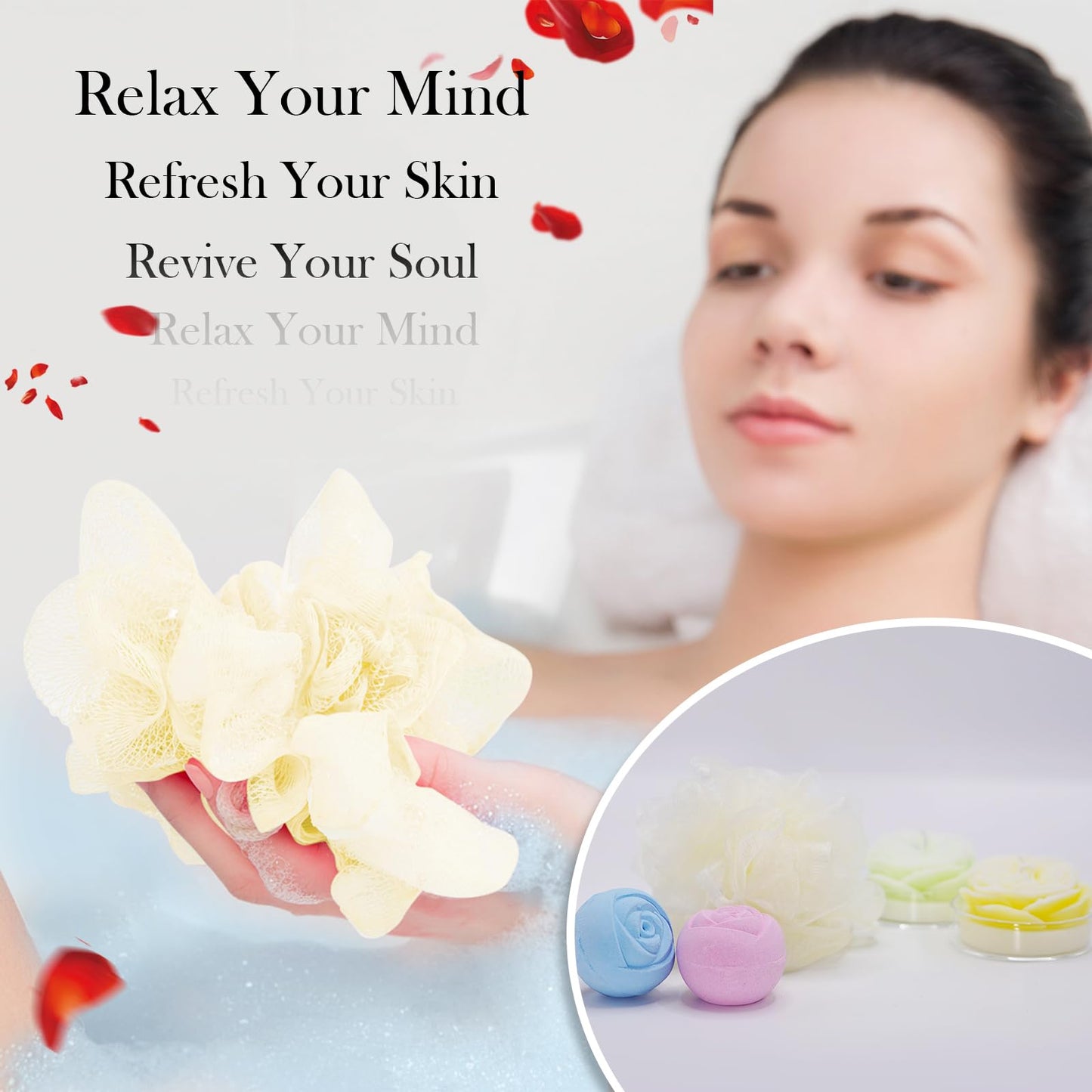 Bath Bombs for Women - 30 Pcs Handmade Natural Essential Oils Rose Bath Bombs with Scented Candles, Home Spa Fizzies Bubble Bath , Birthday Gifts for Women Her Self Care Gifts for Mom Wife (30)