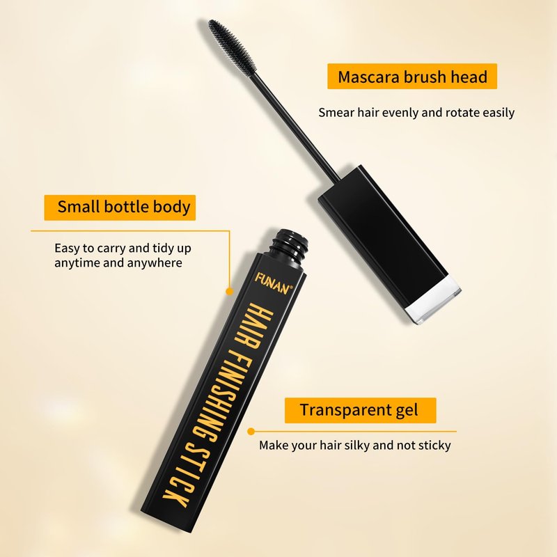 Hair Finishing Stick - Flyaway Control Cream for Small Broken Hairs - Non-Greasy & Non-Sticky | Black (Pack of 4)