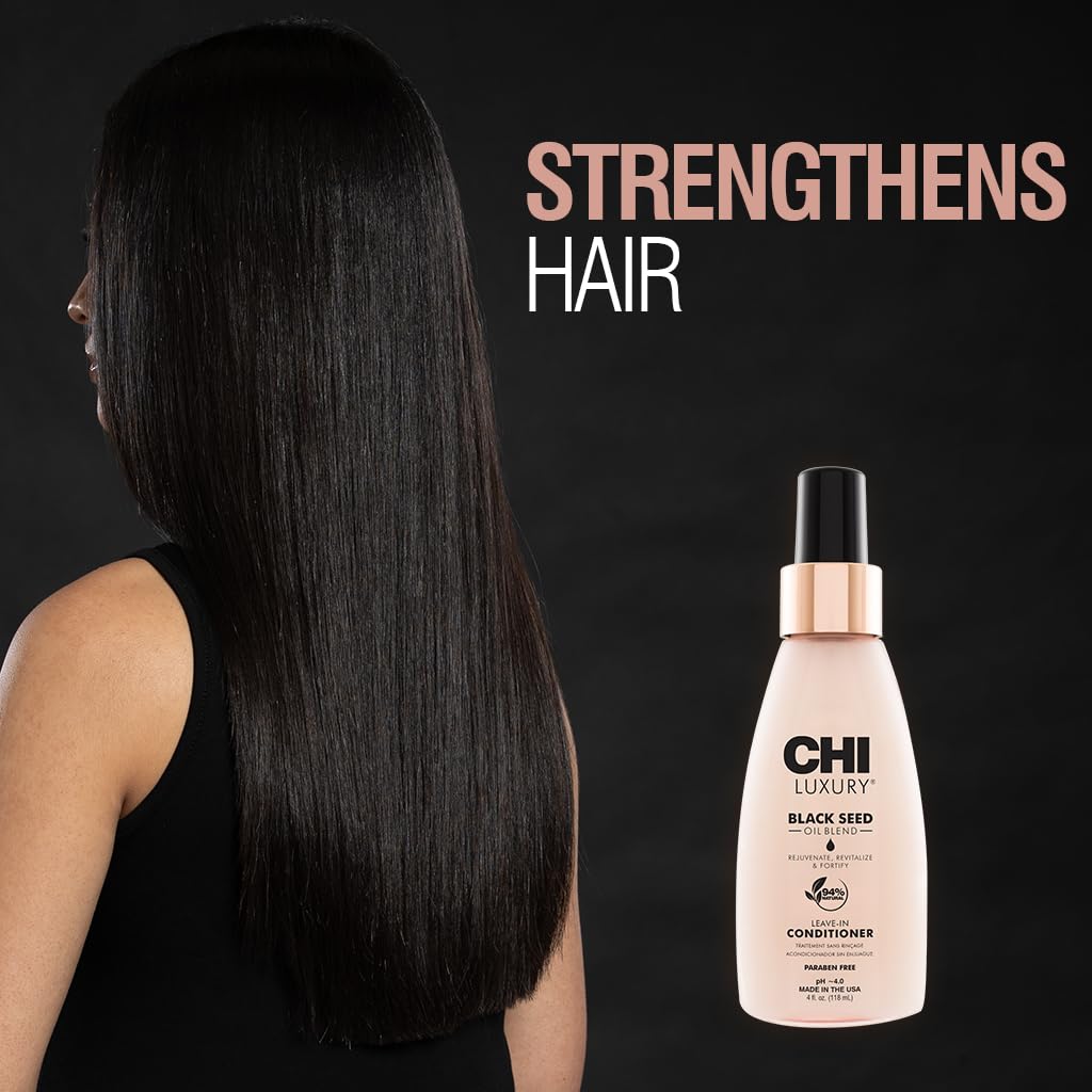 CHI Luxury Black Seed Oil Leave-In Conditioner - Moisturizing Treatment for Stronger Hair | 4 Oz, Sulfate & Paraben-Free