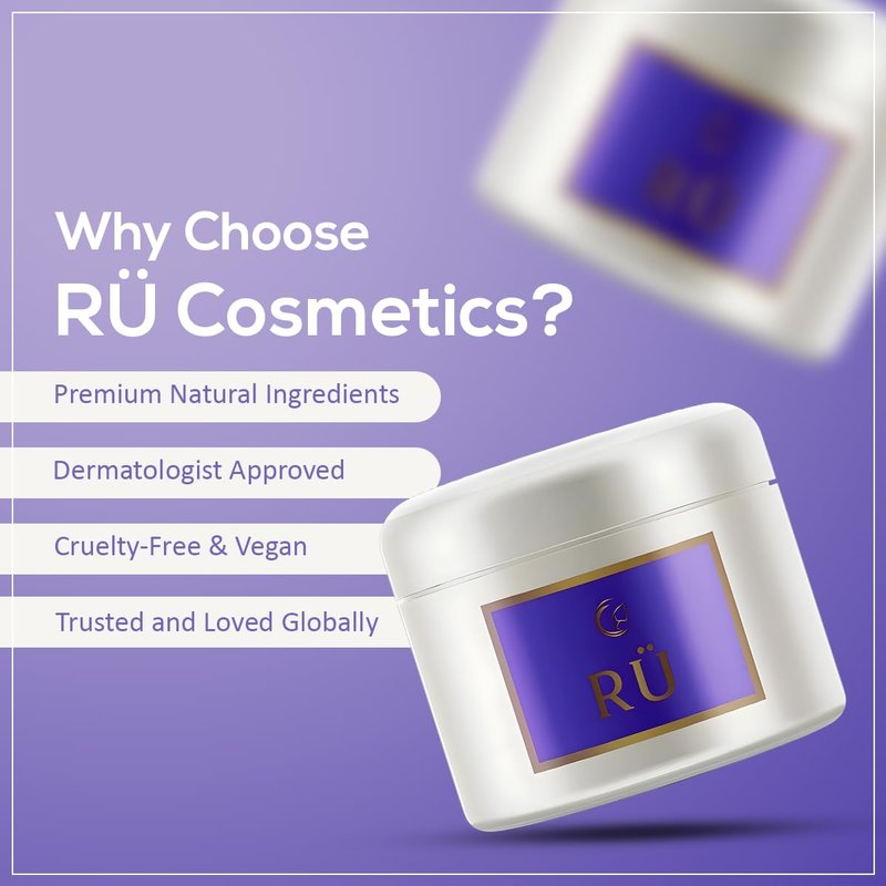 Ru Skin Repair Cream for Face & Body – Intensive Moisturizer With Shea Butter & Almond Oil – Moisturizering Face Cream Deep Hydration & Overnight Repair – Ordinary Natural Moisturizer - 1.5 Oz
