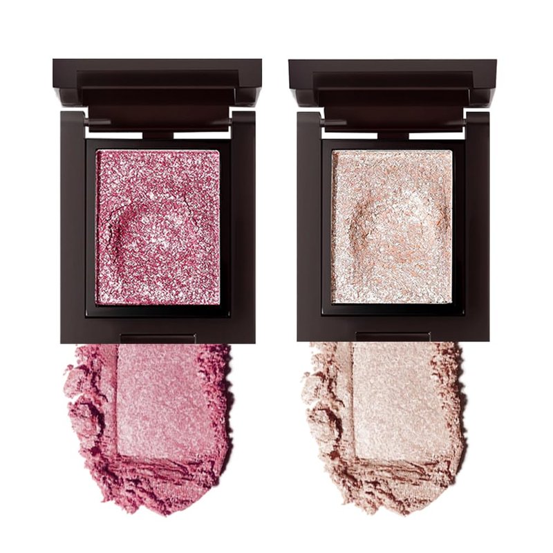 HHLTOH Pressed Single Eyeshadow Makeup, Sparkle Highly Pigmented Monochrome Eye Shadow Palette, Waterproof Neutral Powder, sombras para ojos, Lightweight Blendable, #04 Rose Gold+#06 Champagne Gold