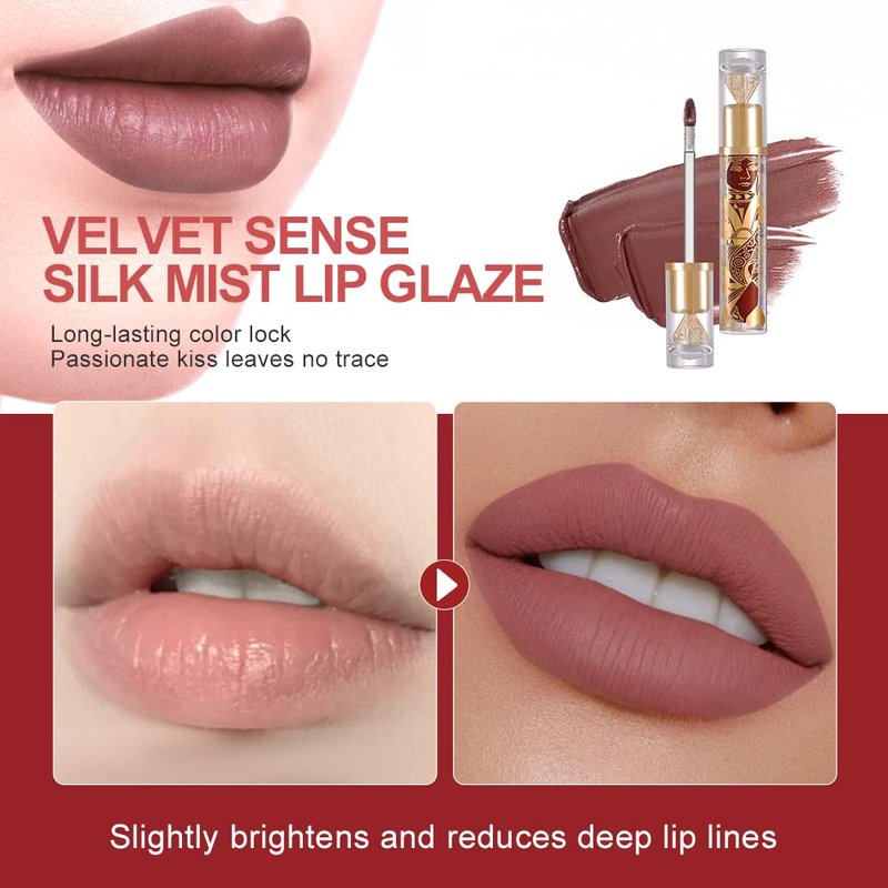 Matte Velvet Lip Stain - Long-Lasting Transfer-Resistant Liquid Lipstick | Lightweight Non-Sticky Formula, Misty Matte Finish