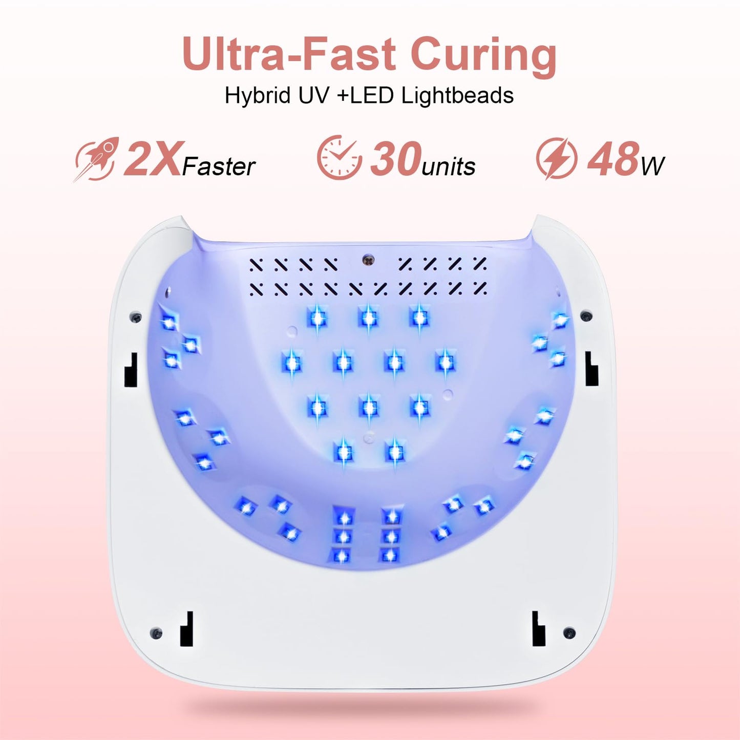 Ludysic UV LED Nail Lamp with Hand Pillow,48W UV Light for Gel Nails Nail Dryer with Smart Sensor, LCD Display Fast Curing Gel Nail Polish Nail Art Tools Manicure(White)