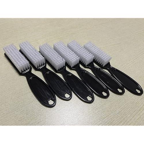 6Pcs Handle Grip Nail Brush, Hand Fingernail Cleaner Brush Manicure Tools Scrub Cleaning Brushes for Toes and Nails (Black)