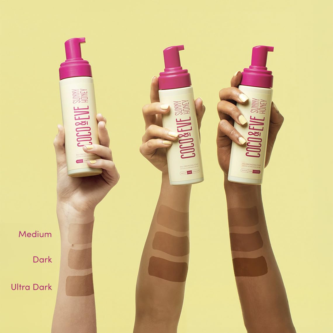 Coco & Eve Self Tanner Foam Kit - Streak-Free Sunless Tanning Mousse, Medium | Tropical Scented, Vegan & Cruelty-Free