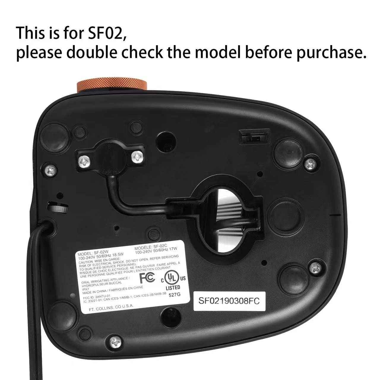 MIHAUS Replacement Parts for Waterflosser Oral Irrigator Dental Compatible with Waterpik Sonic Fusion Portable Water Flosser SF-02W SF-02 Reservoir Gasket Valve (SF-02 Black Tank)