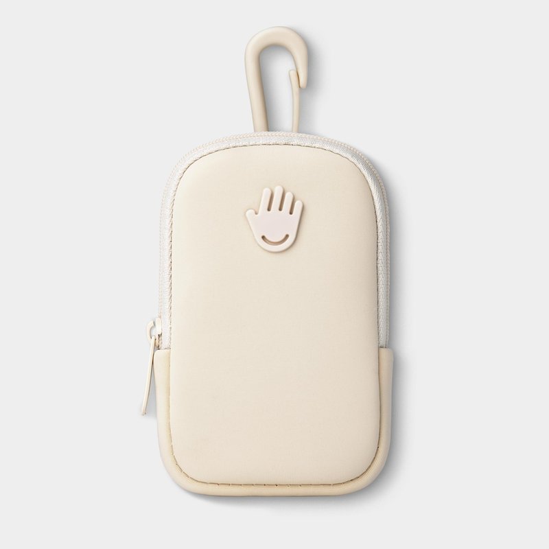 Touchette Zippered Pouch with Snap Hook – Attachable Bag Accessory Compatible with 1 FL OZ Touchland Hand Sanitizer – Ivory