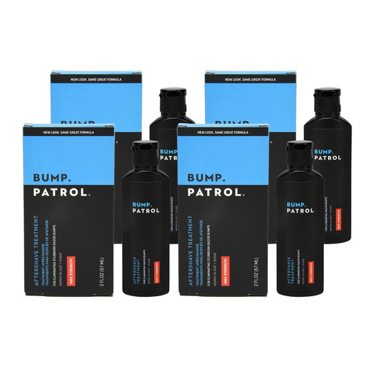 Bump Patrol Maximum Strength Aftershave Treatment Serum – Razor Bump Stopper and Ingrown Hair Treatment for Men and Women, Fast Acting Salicylic Acid for Razor Burn & Shaving Irritation - 2 oz Pack 4