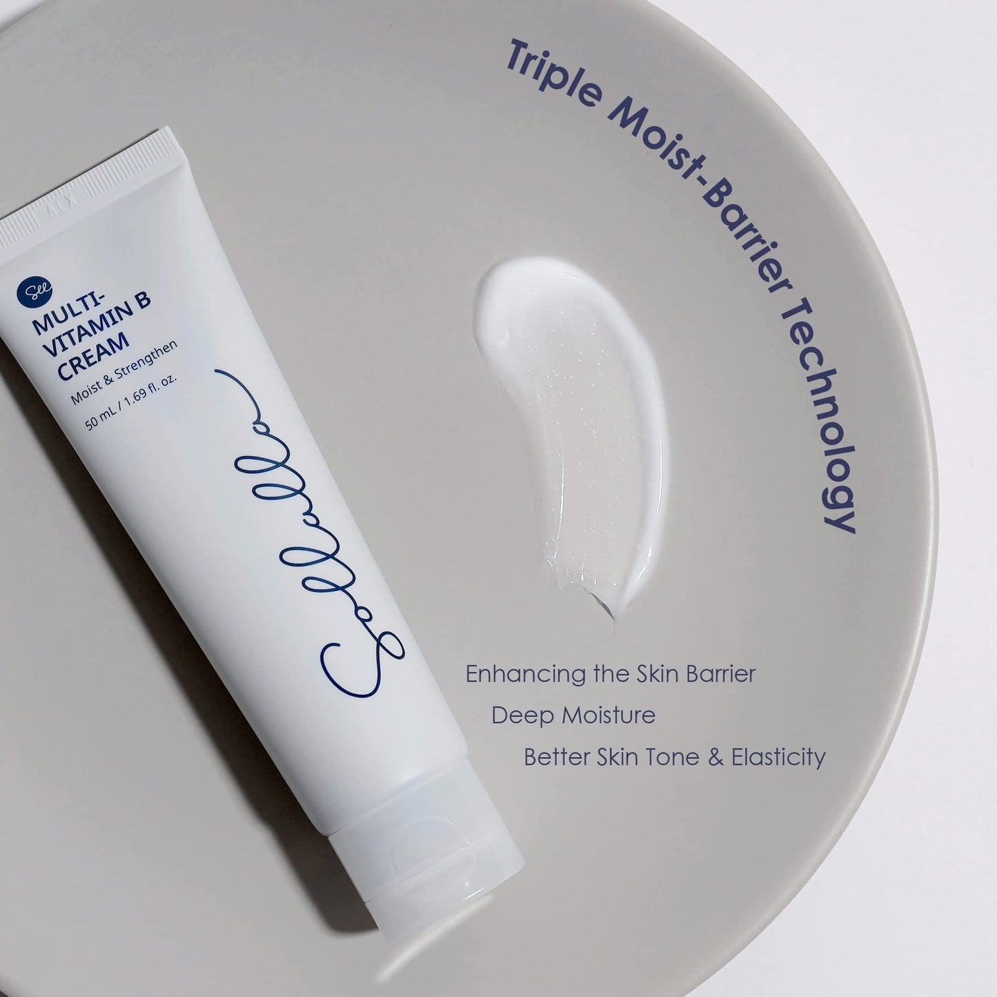 Sollalla Skin Revitalizing Vitamin B Cream - Niacinamide, Panthenol, and Ceramide Infused, Fast-Absorbing, Non-Greasy, and Skin Barrier Improving - 1.69 fl.oz.