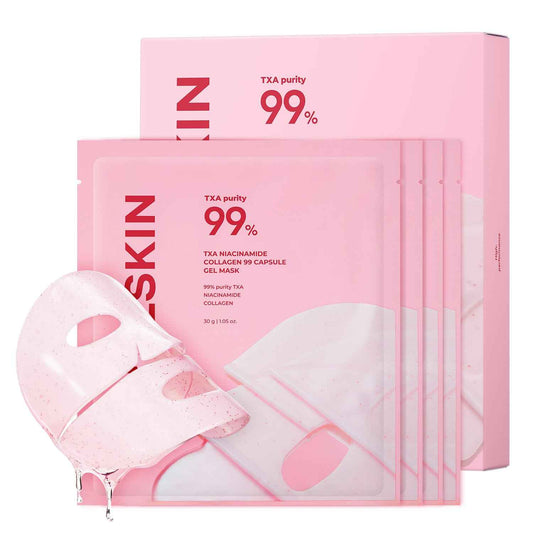 APRILSKIN TXA Pink Capsule Gel Mask | Overnight Face Mask for Glass Glow Skin I 99% High-Purity Tranexamic Acid 3 for uneven skin tone I Elasticity, Hydrating and Firming I Korean Skincare I 30g x 4ea