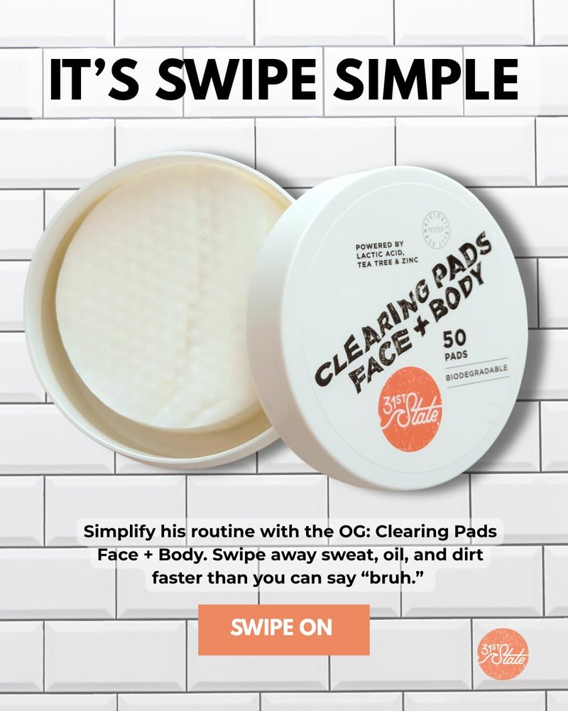 31st State Face & Body Acne Pads, Acne Treatment for Teens. Vegan, Paraben Free, Gluten Free. 50 Wipes