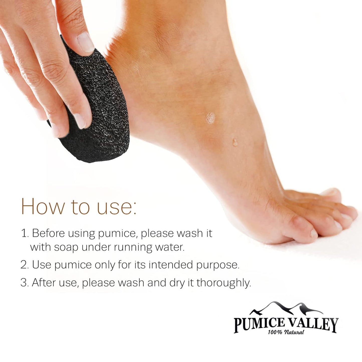 Pumice Stone for Feet - Natural Foot Scrubber for Dead Skin Callus Removal