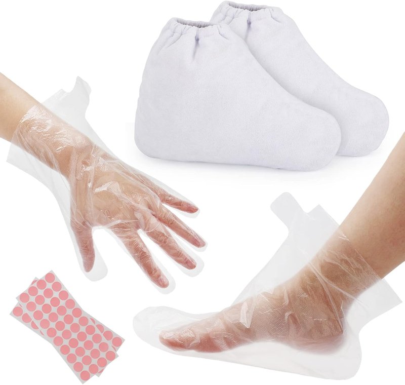 Paraffin Wax Bath Liners - Thicker Heated Foot Spa Booties | 200pcs Plastic Socks & Gloves for Hand & Foot Therapy