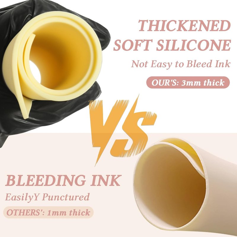 Tattoo Practice Skin - Realistic Double-Sided 3mm Blank Kit | 7.68x11.61 Inches (15 Pcs)