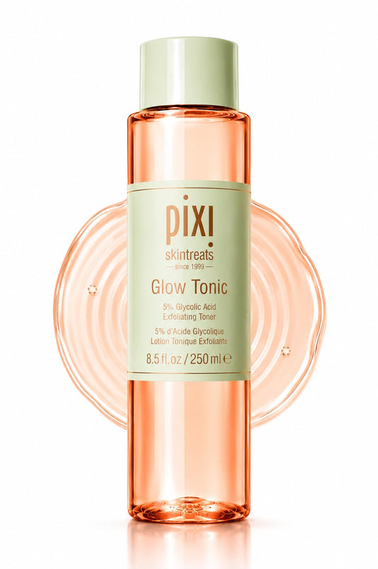 Pixi Glow Tonic Exfoliating Face Toner with 5% Glycolic Acid, Ginseng and Aloe Vera, Alcohol-Free Pore-Refining Toner for Radiant Skin, 8.5 fl oz / 250 ml