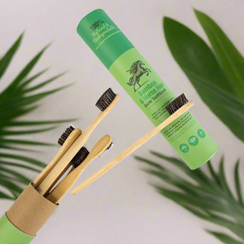 Gaia Guy Bamboo Toothbrush - Soft Natural Bristle, Biodegradable & Compostable | 6-Pack