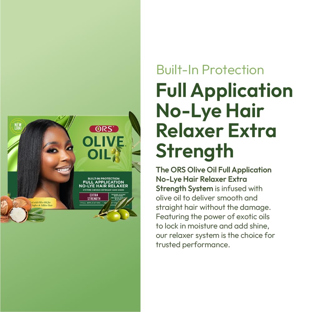 ORS Olive Oil Built-In Protection Full Application No-Lye Hair Relaxer Extra Strength (Pack of 4)