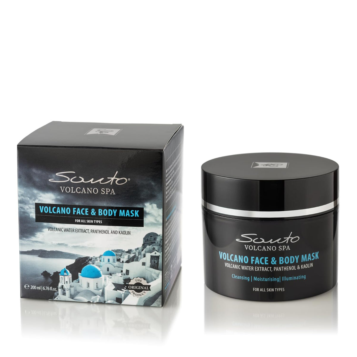 Volcano Face & Body Mask 200ml – Detoxifying & Pore-Unclogging Clay Mask with Volcanic Water, Olive & Almond Oil – Body Masks for Treatments, Hydrating, Toning & Skin Tightening