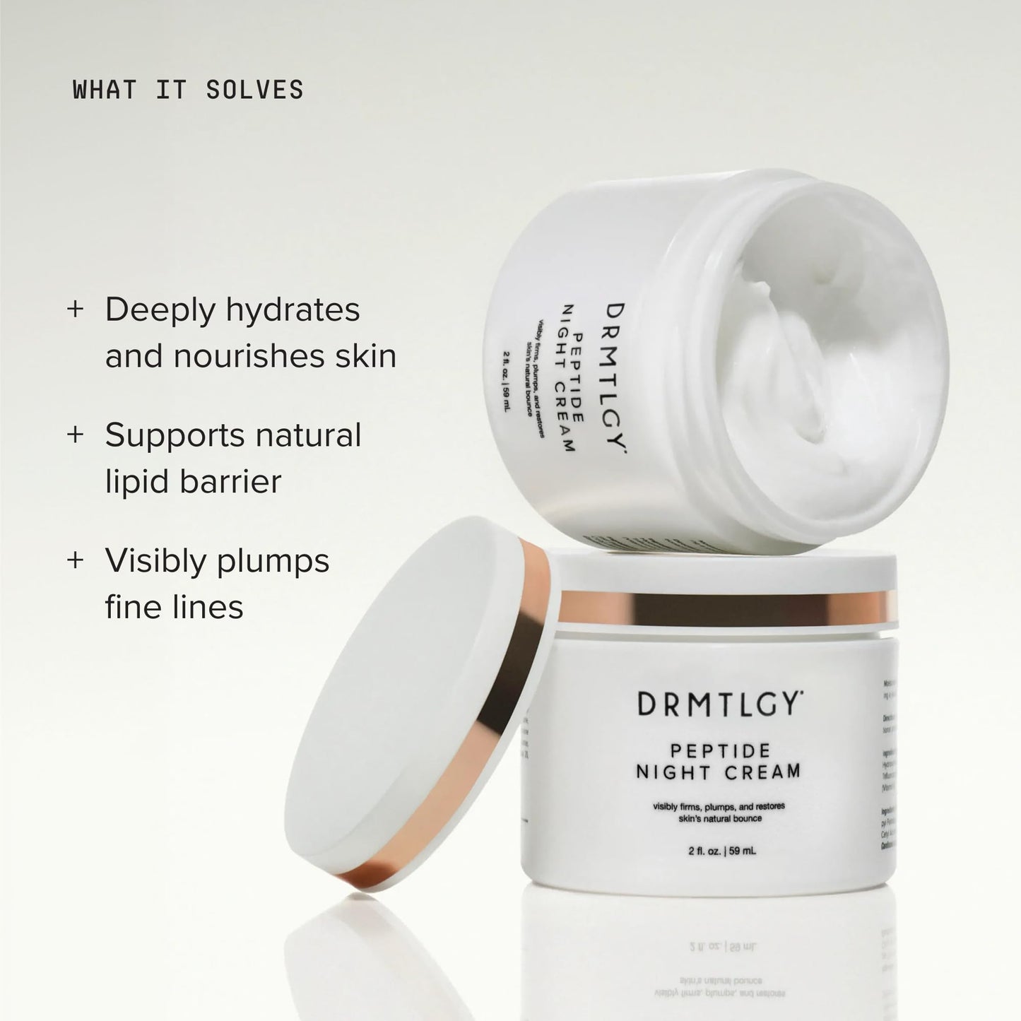 DRMTLGY Peptide Night Cream, Anti-Aging Face Moisturizer with Ceramides & Peptides, Hydrating & Firming Night Cream for All Skin Types. 2 oz, 2 pack