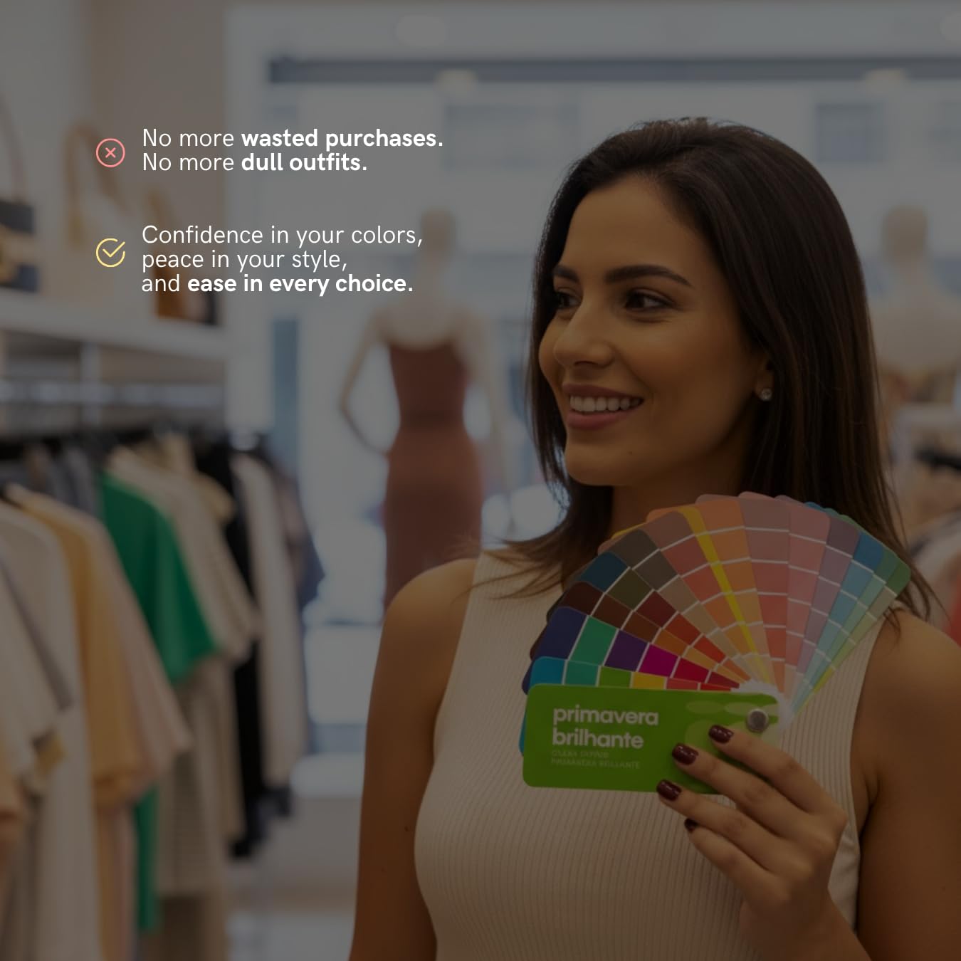 Multilingual Deep Autumn Palette Color Fan by Studio Immagine, Perfect for Smart Shopping and Outfit & Wardrobe Planning; Otono Oscuro/Outono Escuro