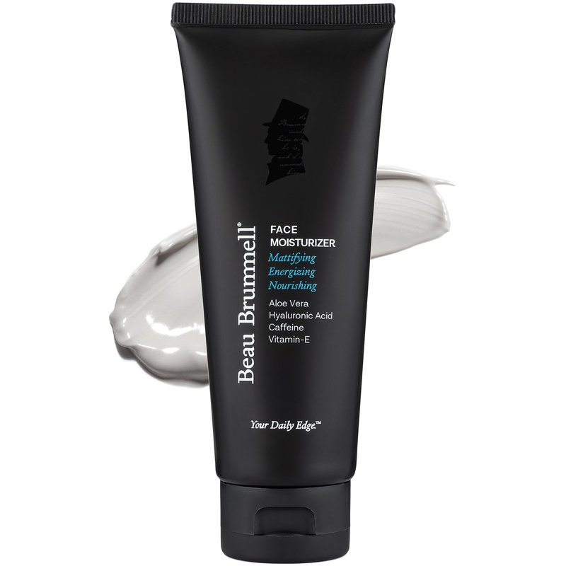 Beau Brummell for Men Matte Finish Face Moisturizer | Fast Absorbing, Lightweight Face Lotion with Vitamins A+E, Aloe Vera & Caffeine | Anti-aging, For Dry or Oily Skin | 4 OZ Tube | Made In America